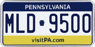 PA license plate MLD9500