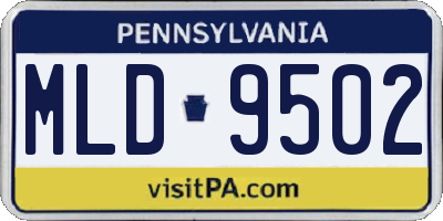 PA license plate MLD9502