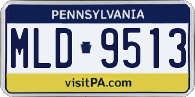 PA license plate MLD9513