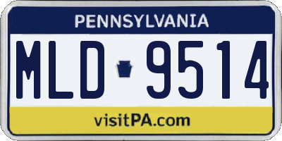 PA license plate MLD9514