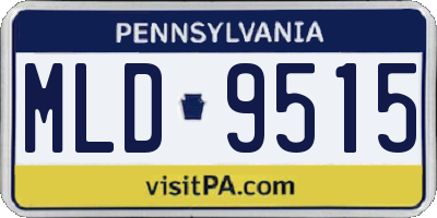 PA license plate MLD9515