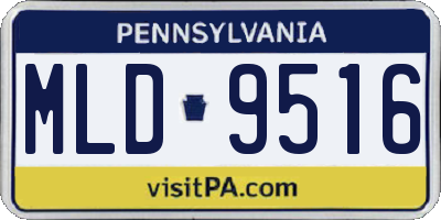 PA license plate MLD9516