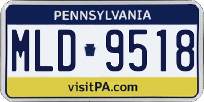 PA license plate MLD9518