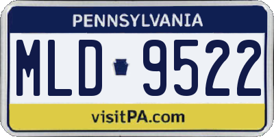 PA license plate MLD9522