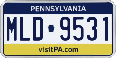 PA license plate MLD9531