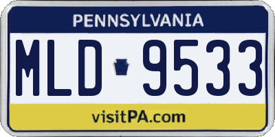 PA license plate MLD9533