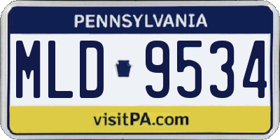 PA license plate MLD9534