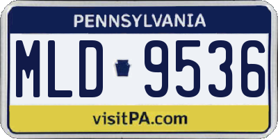 PA license plate MLD9536
