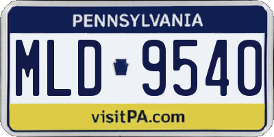 PA license plate MLD9540