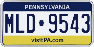 PA license plate MLD9543