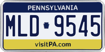 PA license plate MLD9545