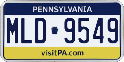 PA license plate MLD9549