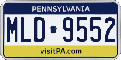 PA license plate MLD9552