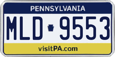 PA license plate MLD9553