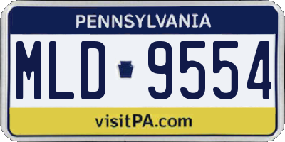 PA license plate MLD9554