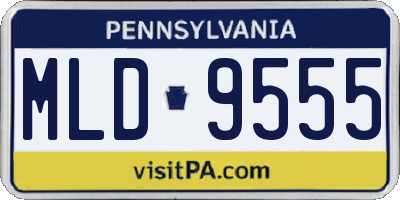 PA license plate MLD9555