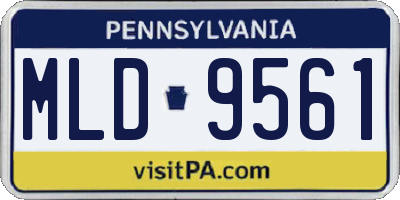 PA license plate MLD9561