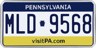 PA license plate MLD9568