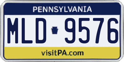 PA license plate MLD9576