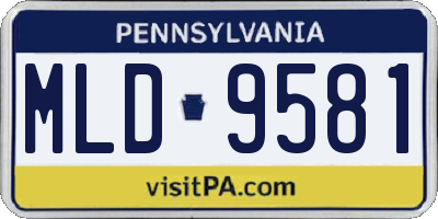 PA license plate MLD9581