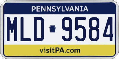 PA license plate MLD9584