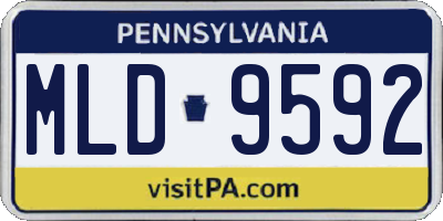PA license plate MLD9592
