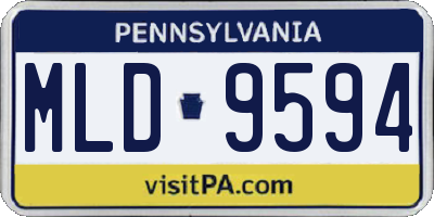 PA license plate MLD9594