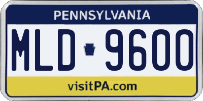 PA license plate MLD9600