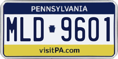 PA license plate MLD9601