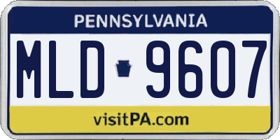 PA license plate MLD9607