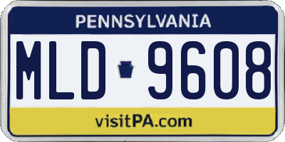 PA license plate MLD9608