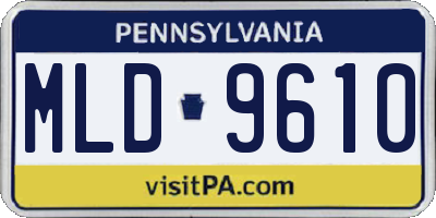 PA license plate MLD9610