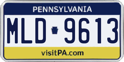 PA license plate MLD9613
