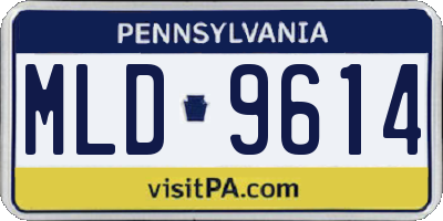 PA license plate MLD9614