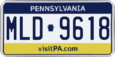 PA license plate MLD9618