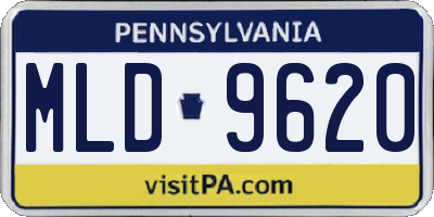 PA license plate MLD9620