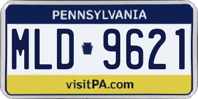 PA license plate MLD9621