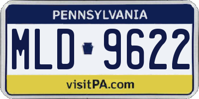 PA license plate MLD9622