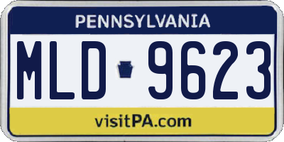 PA license plate MLD9623