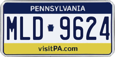 PA license plate MLD9624