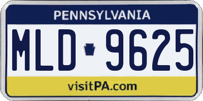 PA license plate MLD9625