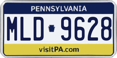 PA license plate MLD9628