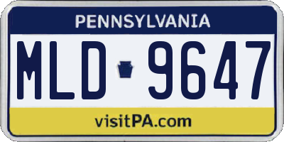 PA license plate MLD9647