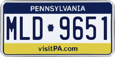 PA license plate MLD9651