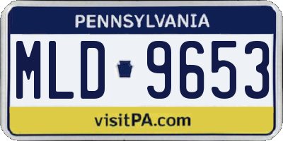 PA license plate MLD9653