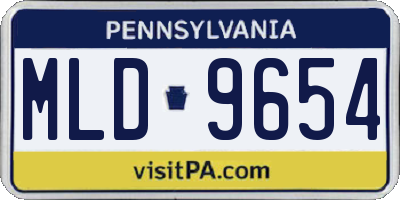 PA license plate MLD9654