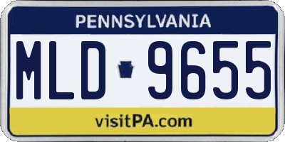 PA license plate MLD9655