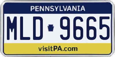 PA license plate MLD9665