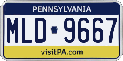 PA license plate MLD9667