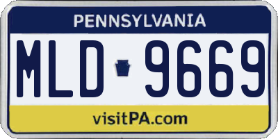 PA license plate MLD9669